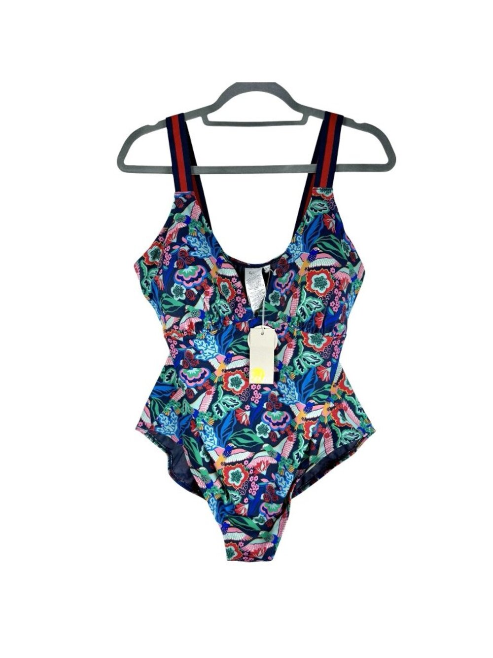 Boden Swimsuit US Sz 16-18 Birds Tropical Jungle Floral S0142 Navy Blue NEW